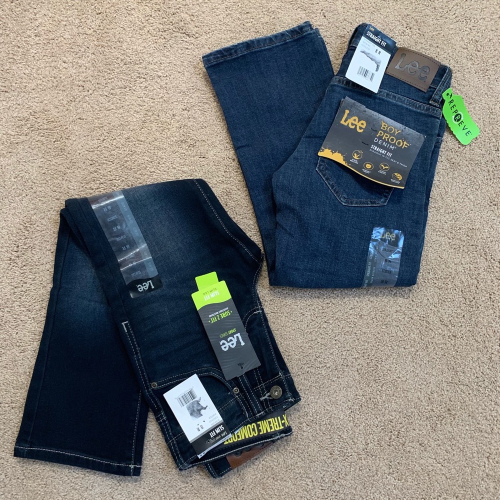 NWT Lot of 2 Pairs of Boys Lee Jeans